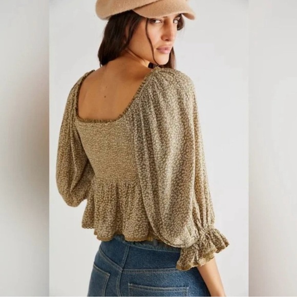 Free People NWT | Brittnee Printed Crop Top Toffee Nut | XS - Picture 6 of 11